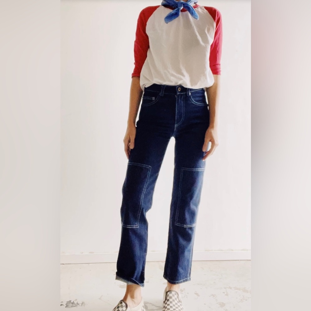 EUC Hey Gang Knee Patch Jeans HG Size 2